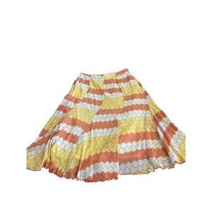 Y2k Flowey Slip Skirt Fairy Chiffon Tiered Polka Dot Yellow Pink P Small Boho‎